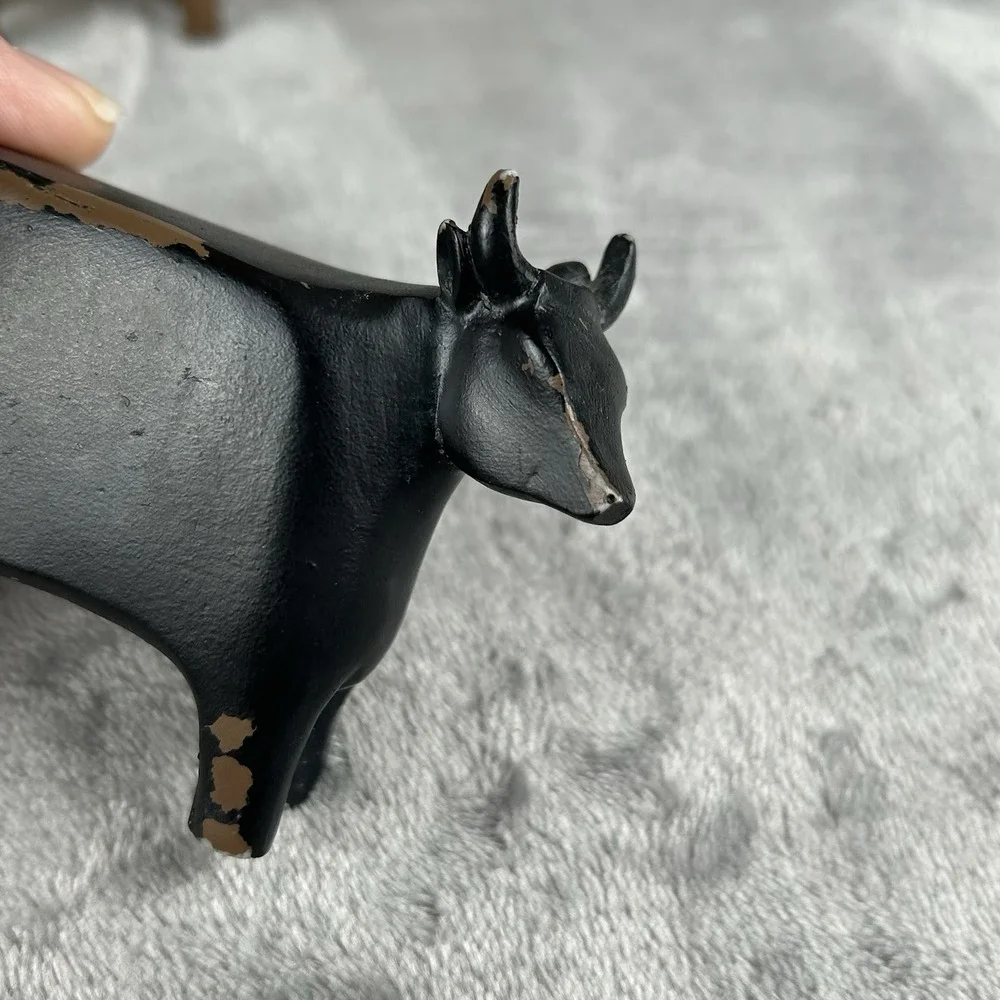 Primitive Farm Animals Set Of 3 Decorative Figures Pig Sheep & Cow